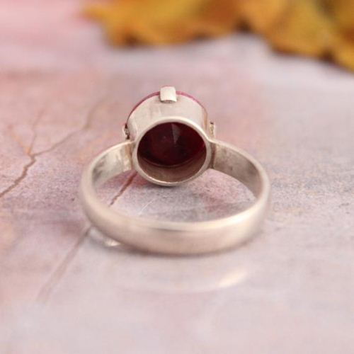 Ruby engagement ring, Natural ruby gemstone silver precious ring