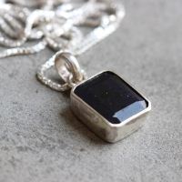 Sapphire pendant, Blue sapphire silver handmade pendant