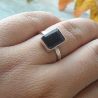 Sapphire ring, Artisan ring, Handmade silver ring, Blue ring