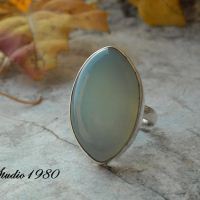 Sea foam blue, Chalcedony ring, sterling silver Gemstone Ring, Size 7 Other sizes also available