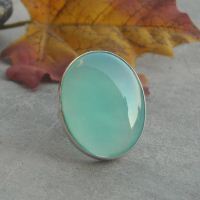 Sea foam green Chalcedony Ring,Chalcedony Jewelry, Ring handmade sterling silver, Size 10 other sizes also available