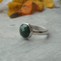 Emerald ring sterling silver, Handmade emerald ring online shopping 