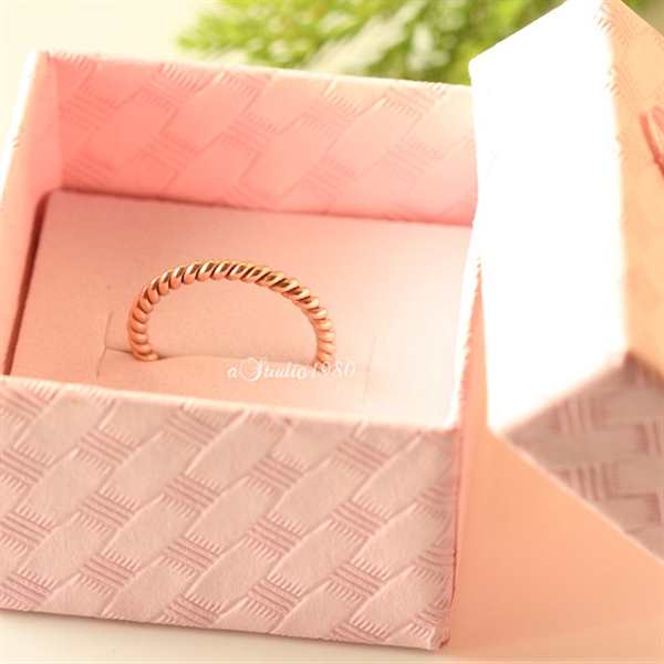Solid 14k Rose gold ring - promise ring - Couple ring set 