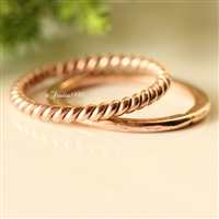 Solid 14k Rose gold ring - promise ring - Couple ring set 