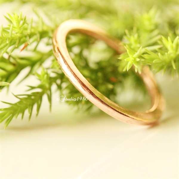 Solid 14k Rose gold ring - promise ring - Couple ring set 