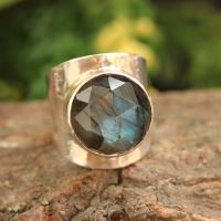 Statement Ring, Labradorite Ring, Artisan silver ring