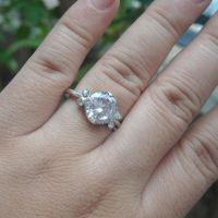 Sterling Silver CZ Engagement Ring, CZ Solitaire engagement rings