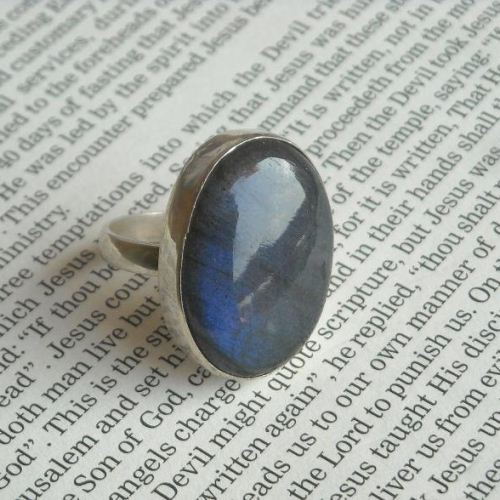 Blue labradorite ring discount