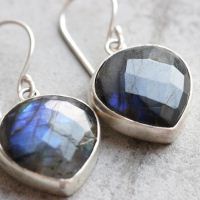 Blue labradorite earrings sterling silver
