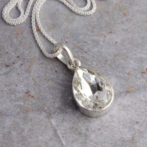 Buy Sterling silver wedding bridal pendant earrings set, Crystal set ...