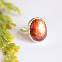 Sunstone Silver Ring, Handcrafted Sunstone Sterling Silver Jewelry