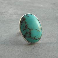 Turquoise Rings, Artisan Ring, Gemstone Ring, Sterling silver Ring,Size 7 other sizes also available