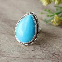 Artisan turquoise rings, Artisan turquoise silver statement ring