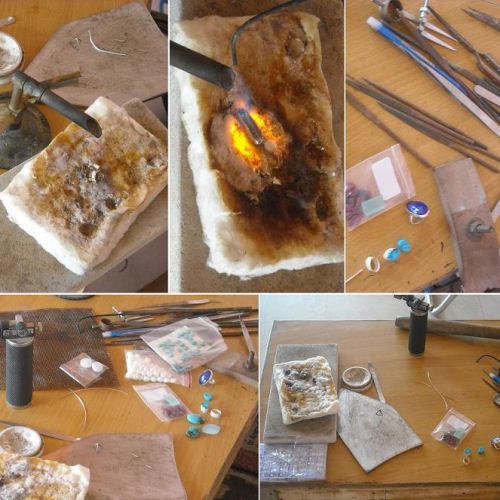 Turquoise Ring - Silver ring - Round stone artisan Ring