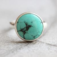 Turquoise Ring, Gift for her, Handmade artisan gemstone silver ring