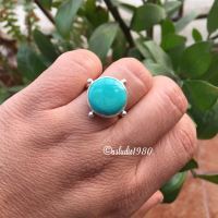 Sterling silver turquoise ring, Natural turquoise, Handmade gift ideas