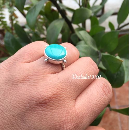 Sterling silver turquoise ring, Natural turquoise, Handmade gift ideas