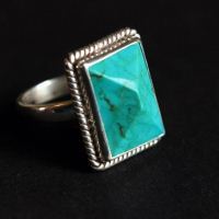 Sterling silver turquoise ring jewelry, Statement ring