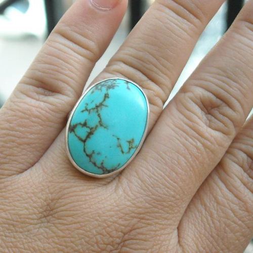 Turquoise Rings, Artisan Ring, Gemstone Sterling silver ring