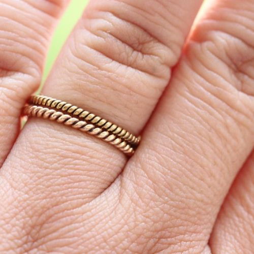 Twisted Rope Wedding Band, 18k yellow gold band ring