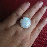 Unique moonstone ring, Jewelry gift ideas, Statement silver ring