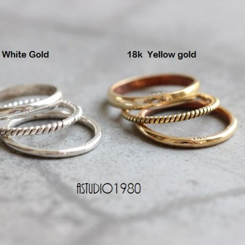 Wedding Band, 18k yellow gold band ring, Stack rings