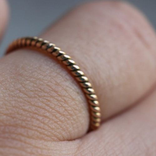 Wedding Band, 18K yellow Gold Band ring, Handmade stack rings