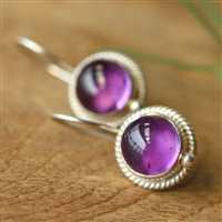 amethyst earrings, February birthstone silver earrings