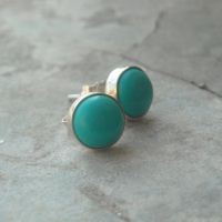 turquoise stud, turquoise earrings, sterling silver earrings, stud earrings